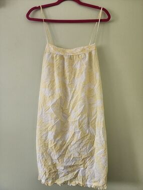 Yellow & White Spaghetti-Strap Dress